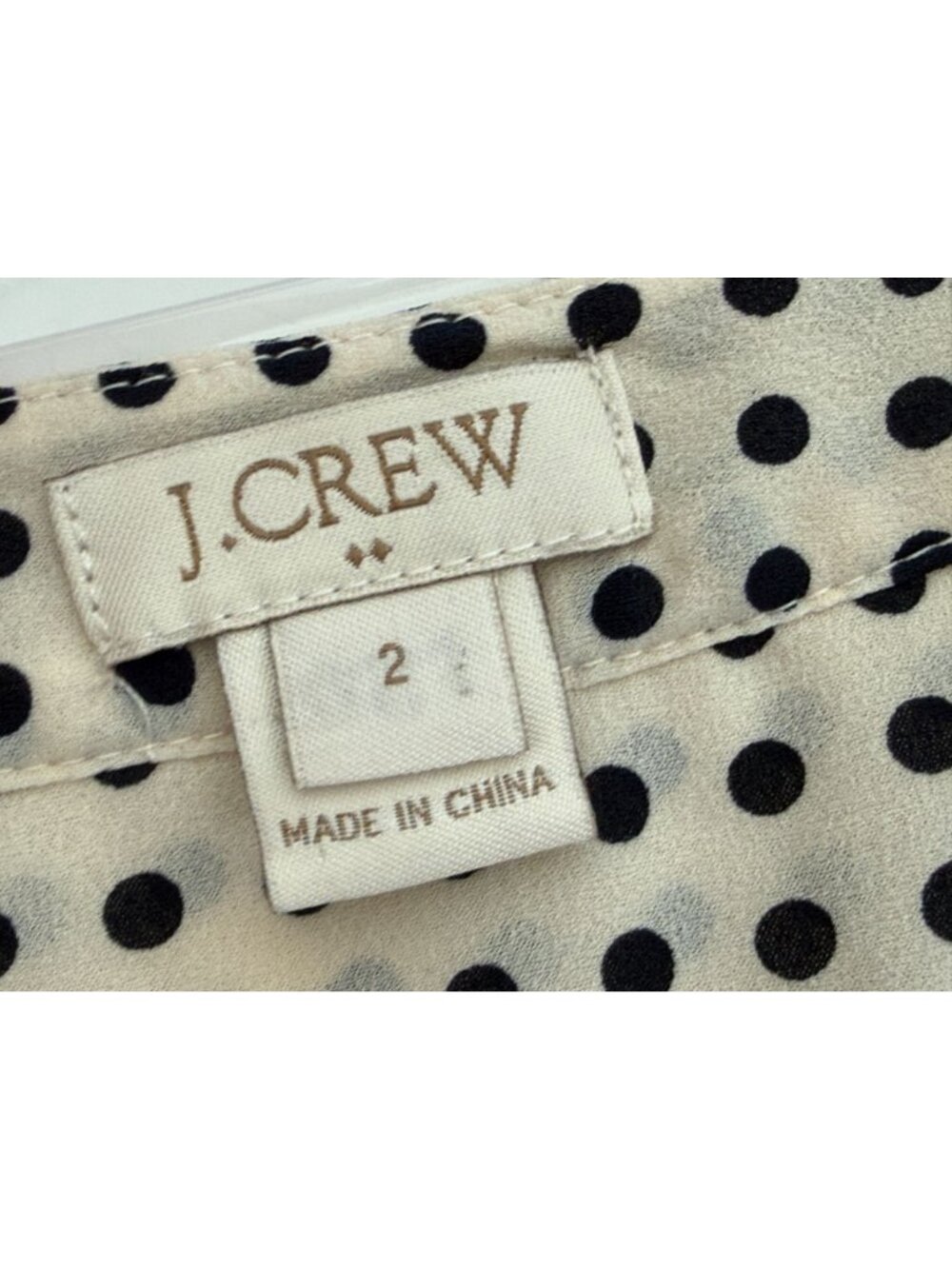 J. Crew Sleeveless Polka Dot Blouse Size 2 Black & White 100% Polyester Womens L - Picture 5 of 7